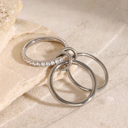 [AuraEcho]Evadne Diamond Ring Stack