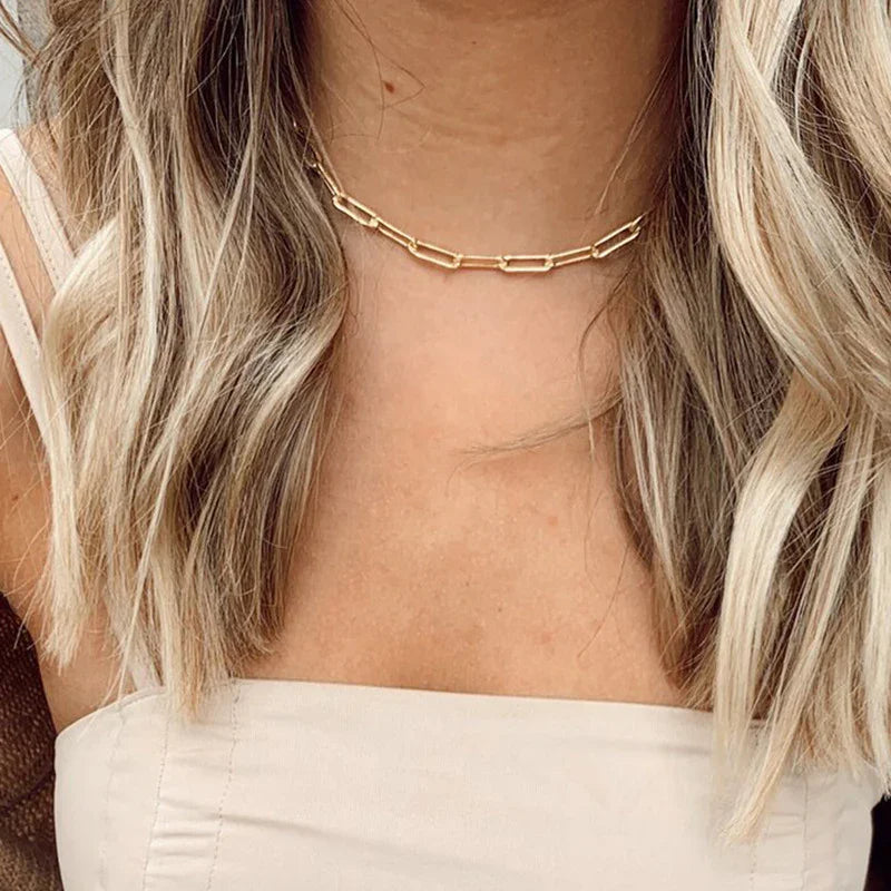 [AuraEcho]Amber Gold Chain Necklace