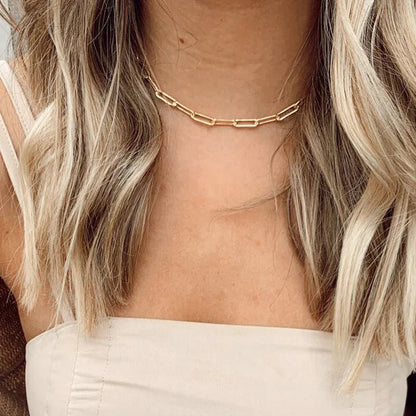 [AuraEcho]Amber Gold Chain Necklace