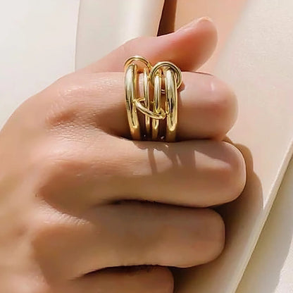 [AuraEcho]Alexandria Two-Tone Stacked Ring