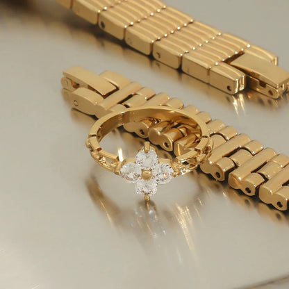 [AuraEcho]Clestine Diamond Petal Ring