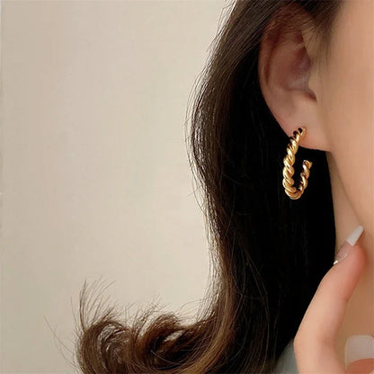 [AuraEcho]Gigi Twist Gold Earrings