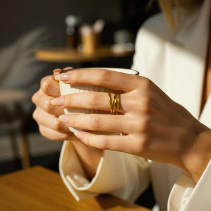 [AuraEcho]Shay Contemporary Gold Ring