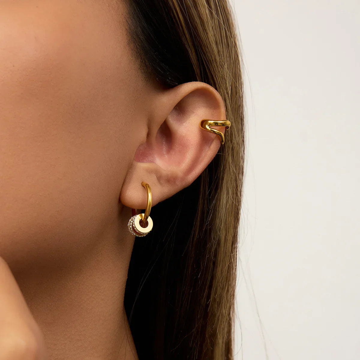 [AuraEcho]Rosiel Gold Ear Cuff Earrings