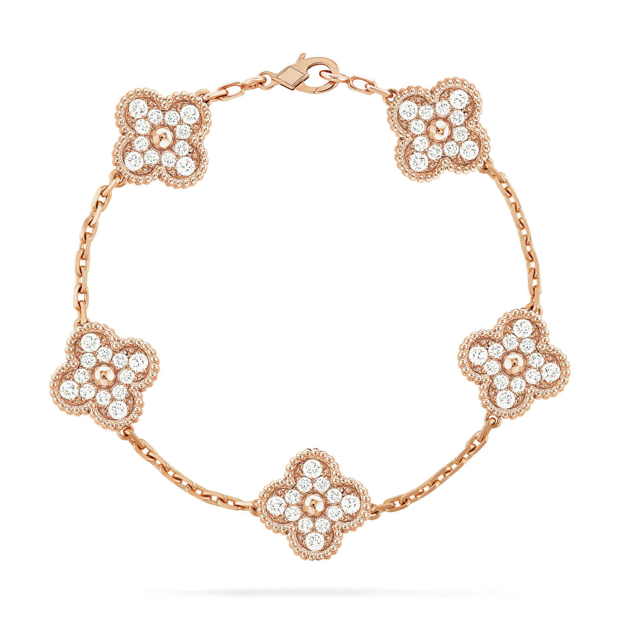 [AuraEcho] CLOVER 5 MOTIF FULL DIAMOND BRACELET COLLECTION