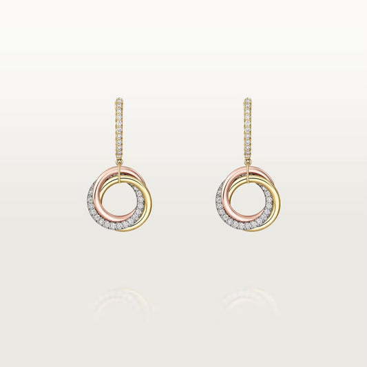 [AuraEcho]TRINITY HALF DIAMOND  EARRINGS