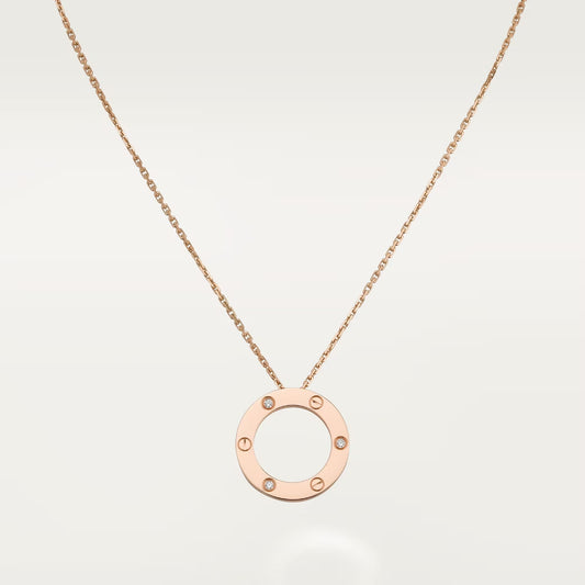[AuraEcho]LOVE NECKLACE 16MM 3 DIAMONDS