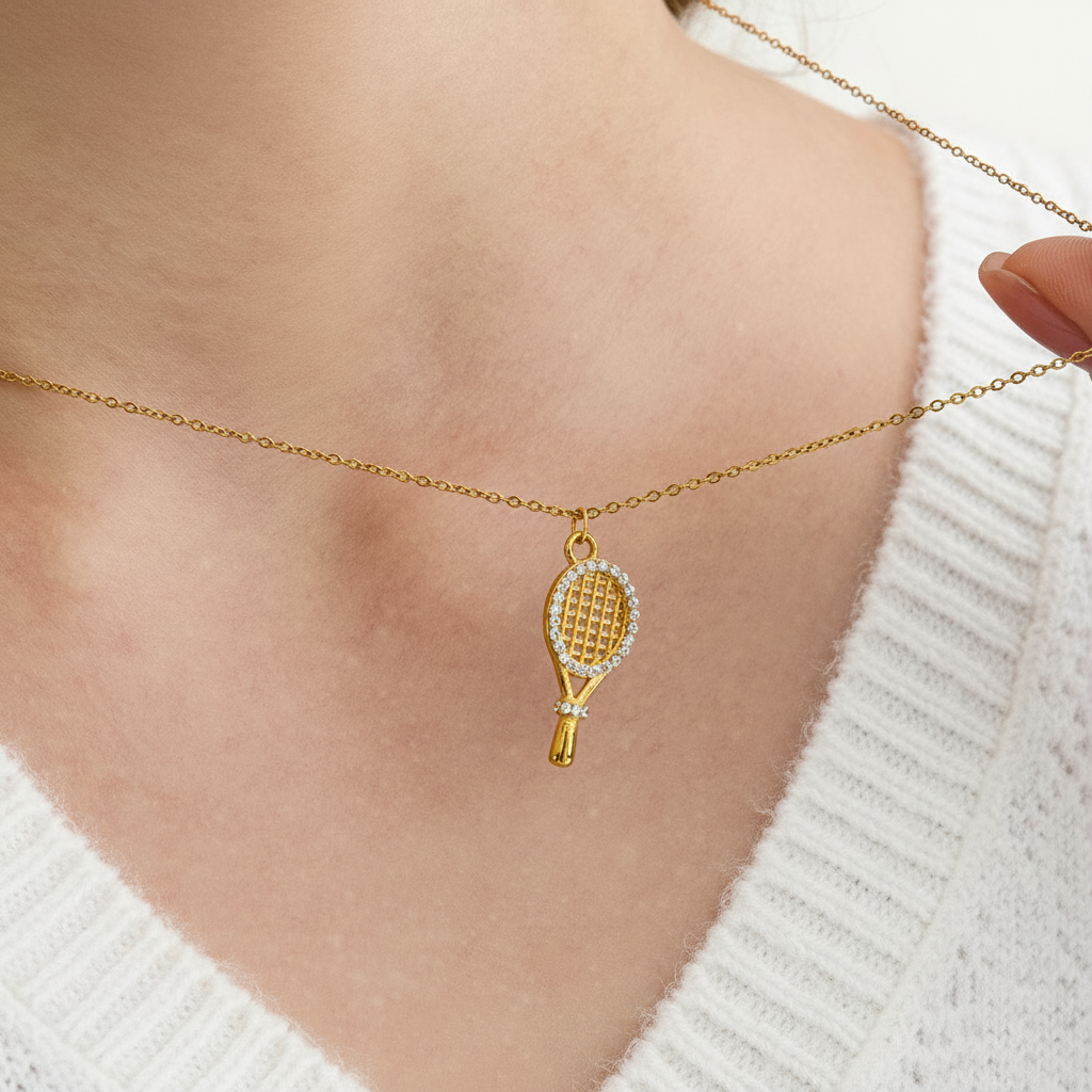 [AuraEcho]Aces Gold Tennis Pendant
