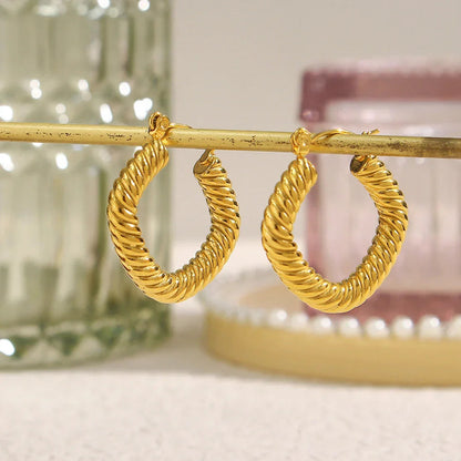 [AuraEcho]Emani Twist Square Earrings