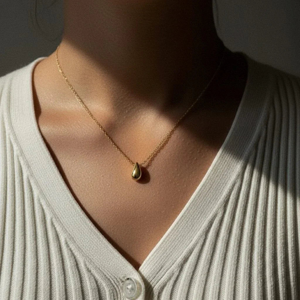 [AuraEcho]Marcelline Gold Teardrop Pendant