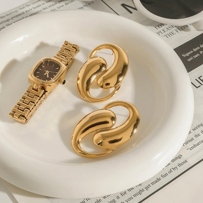 [AuraEcho]Dansley Water Drop Gold Earrings