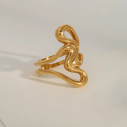 [AuraEcho]Corina Abstract Gold Ring