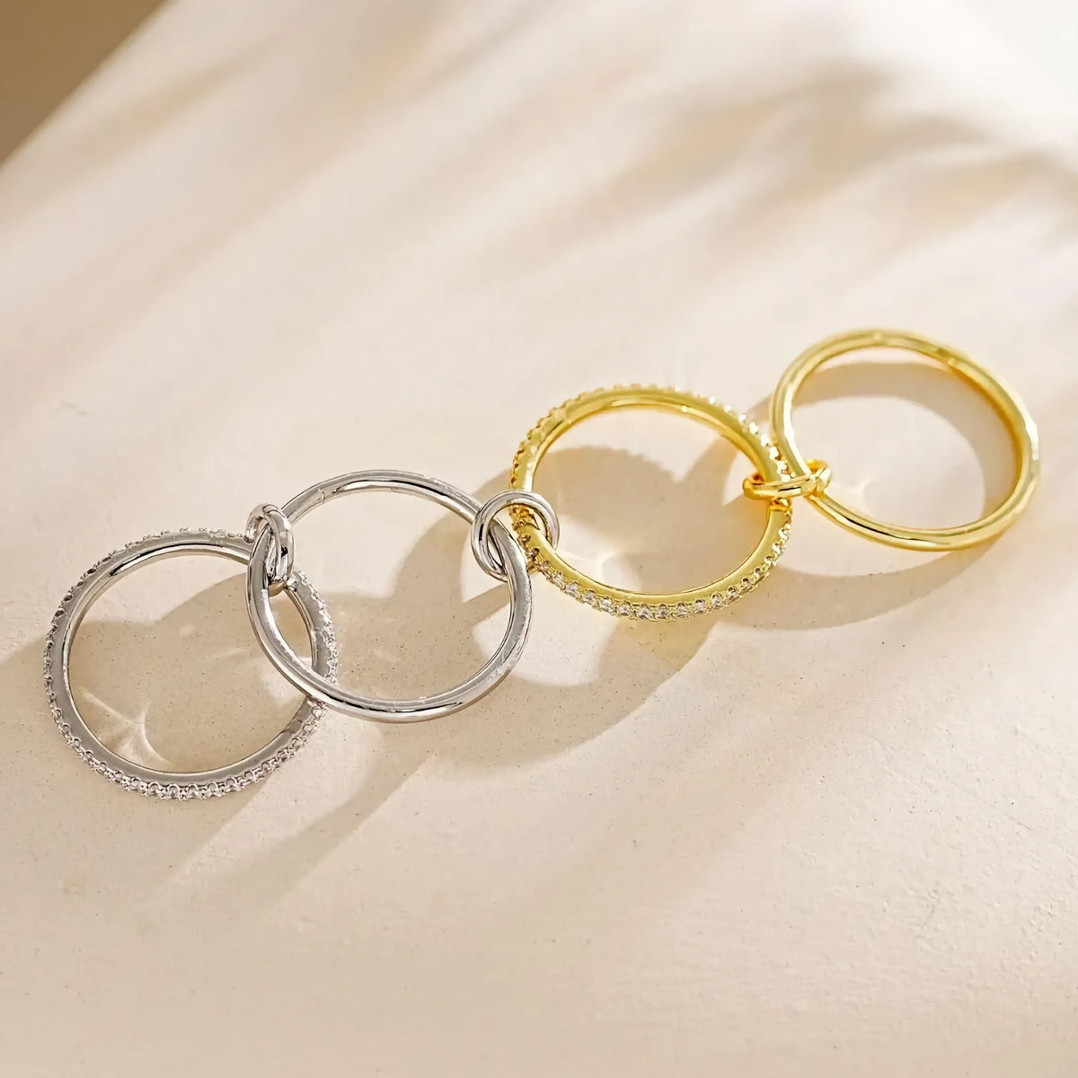 [AuraEcho]Ivy Stacked Diamond Ring
