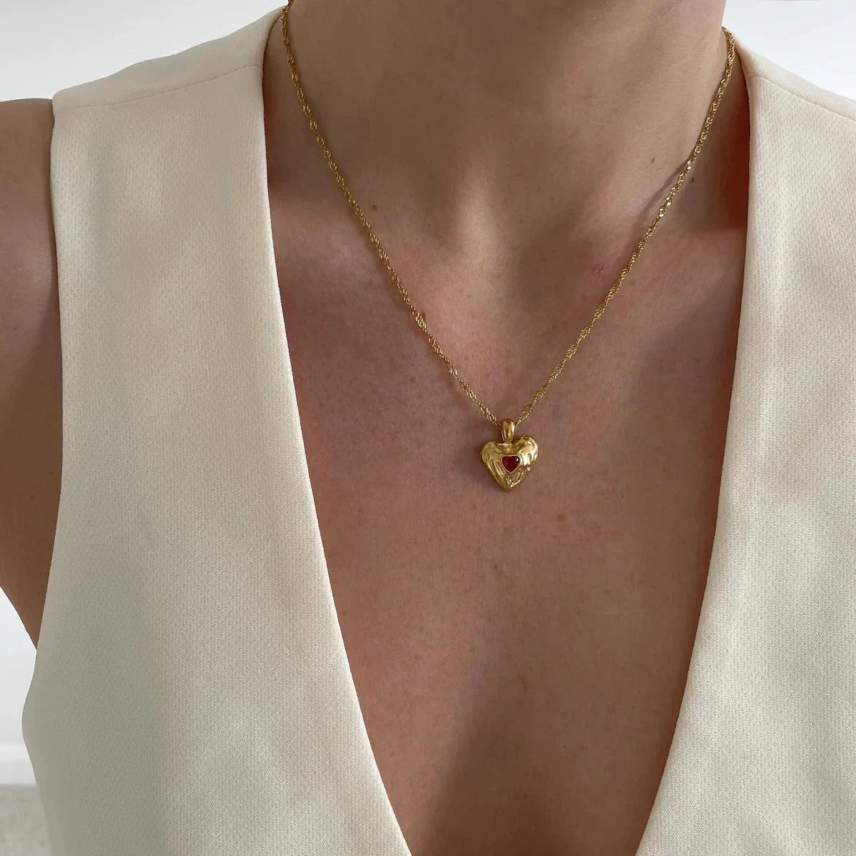 [AuraEcho]Vesper Gold Heart Necklace