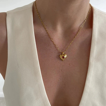 [AuraEcho]Vesper Gold Heart Necklace