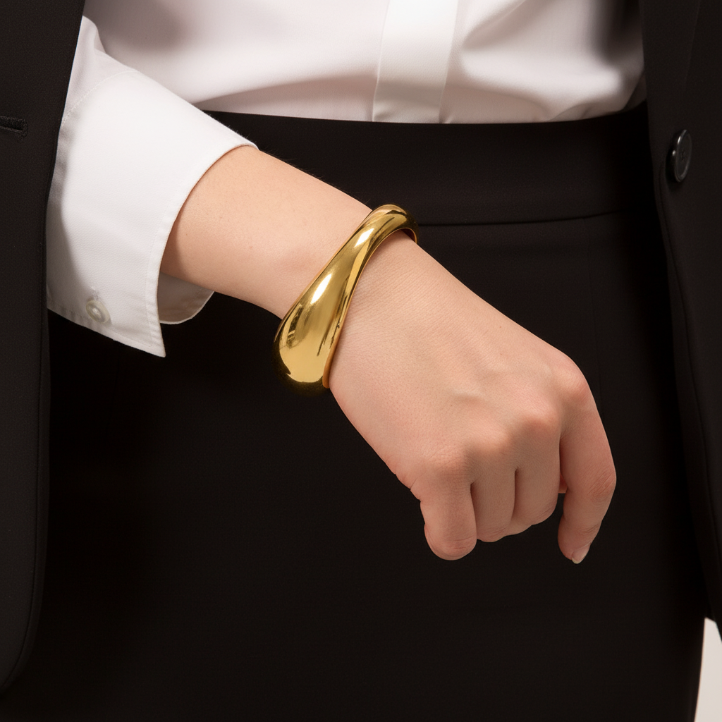 [AuraEcho]Jessa Sculpted Gold Bangle