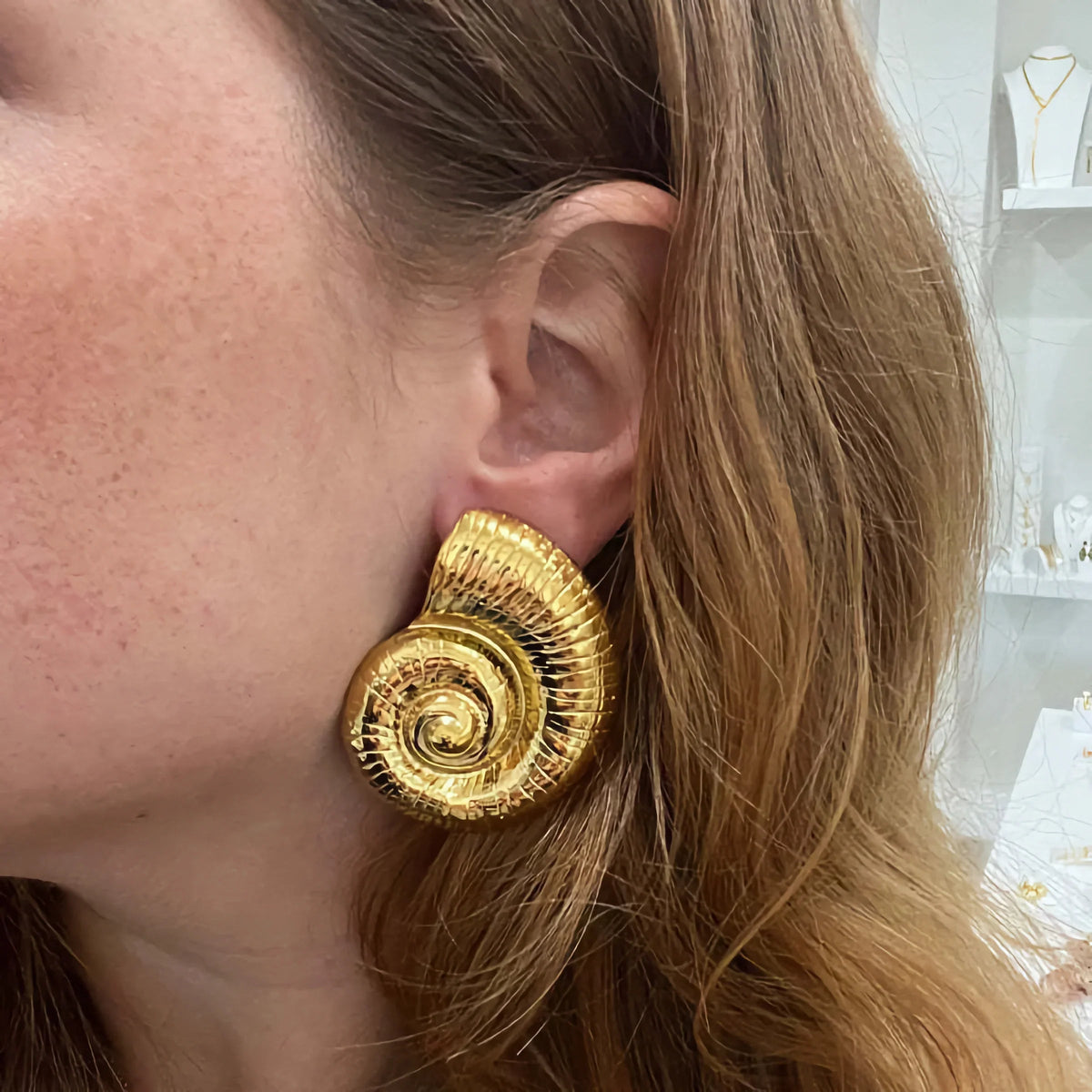 [AuraEcho]Nauticia Gold Shell Earrings