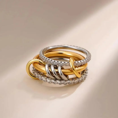 [AuraEcho]Cosette Stacked Diamond Ring