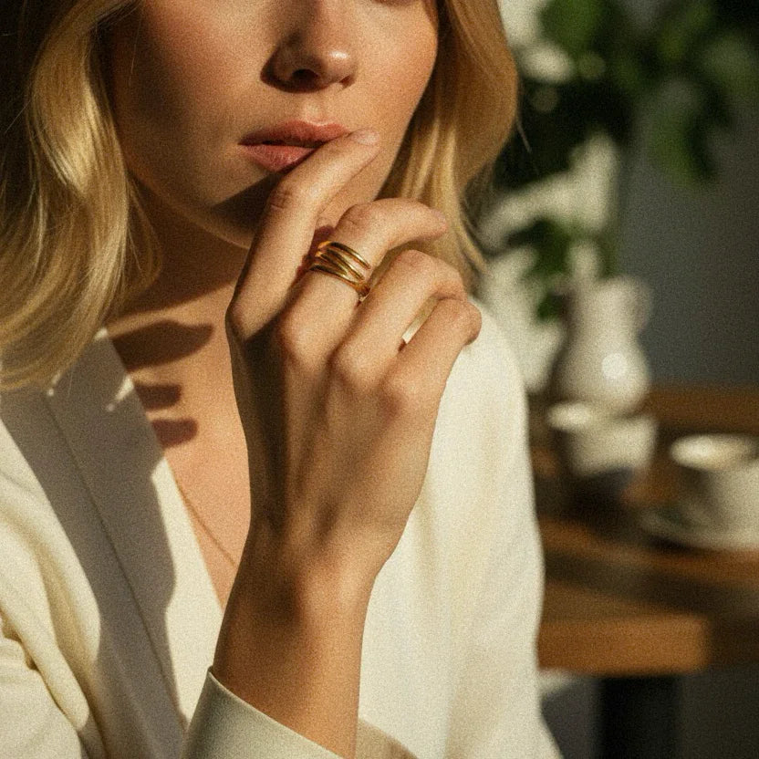 [AuraEcho]Shay Contemporary Gold Ring