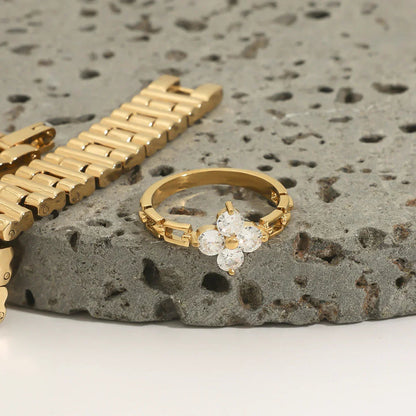 [AuraEcho]Clestine Diamond Petal Ring
