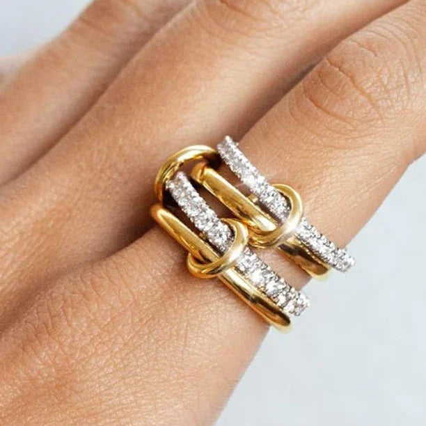 [AuraEcho]Juno Stacked Diamond Ring