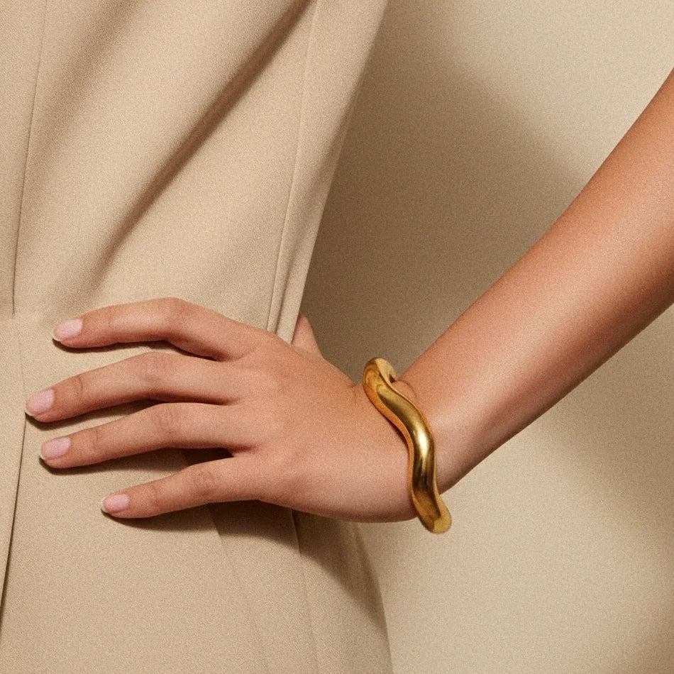 [AuraEcho]Zaria Asymmetrical Gold Bangle