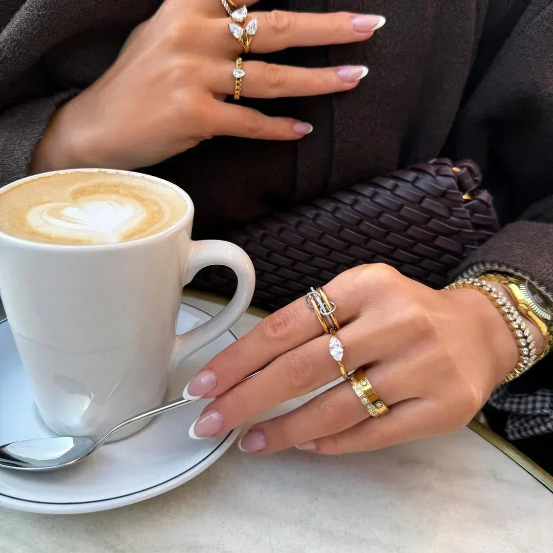 [AuraEcho]Chastity Diamond Ring Stack