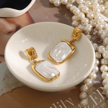 [AuraEcho]Brittany Freshwater Pearl Slate Earrings