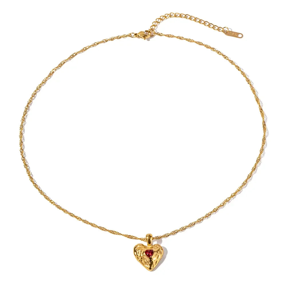 [AuraEcho]Vesper Gold Heart Necklace
