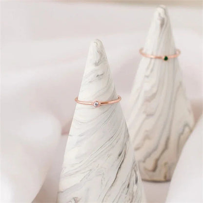 [AuraEcho]Amelia Birthstone Stacker Ring