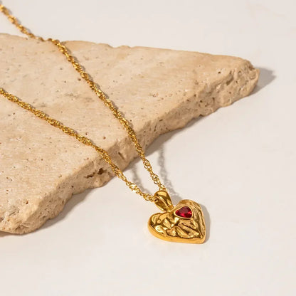[AuraEcho]Vesper Gold Heart Necklace