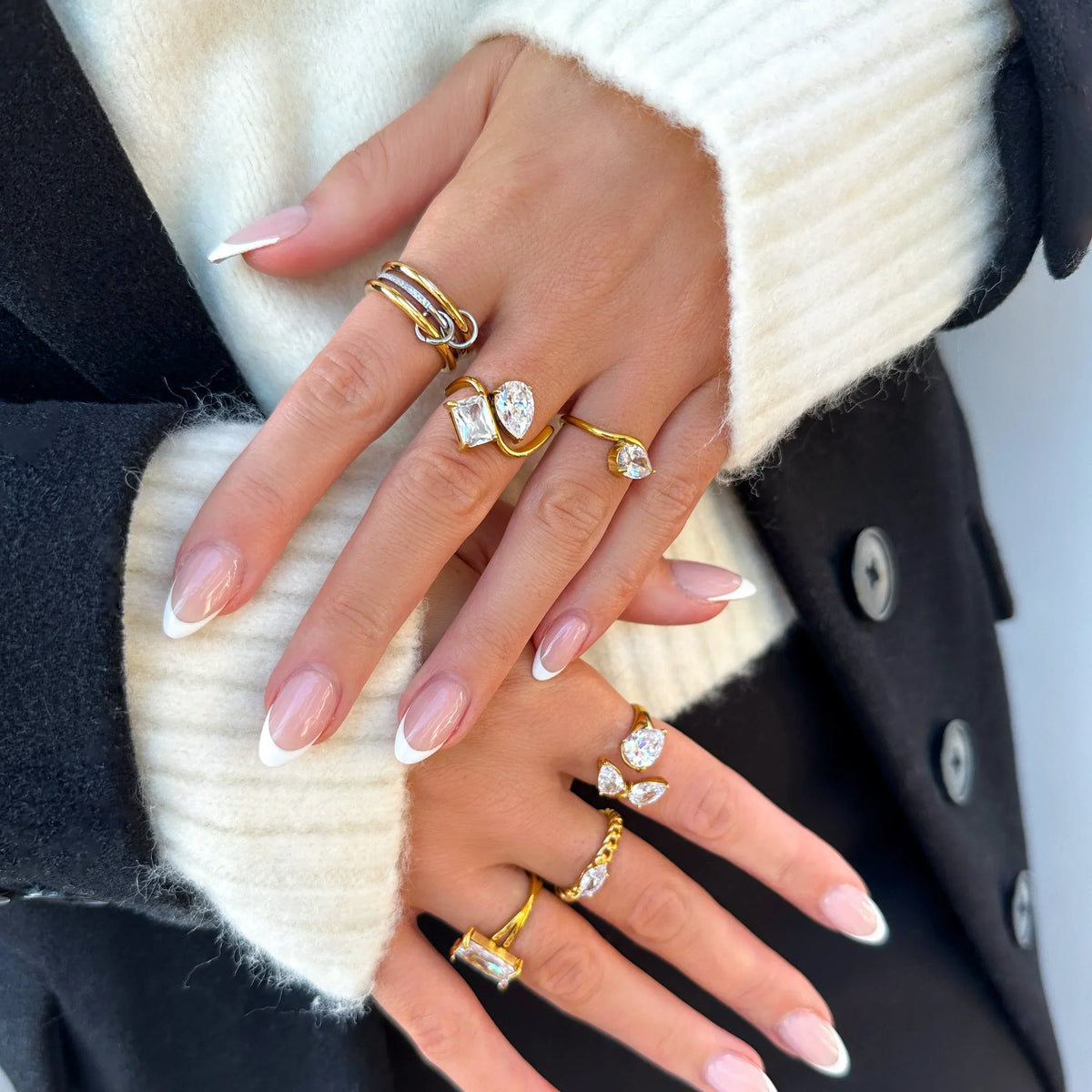 [AuraEcho]Chastity Diamond Ring Stack