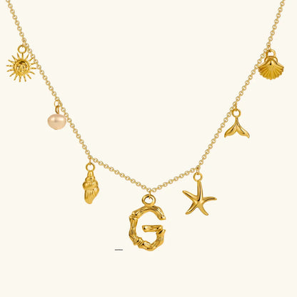 [AuraEcho]Avaria Ocean Initial Necklace