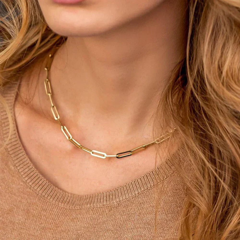 [AuraEcho]Amber Gold Chain Necklace