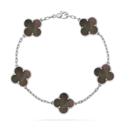 [AuraEcho] CLOVER 5 MOTIF GRAY MOP BRACELET COLLECTION