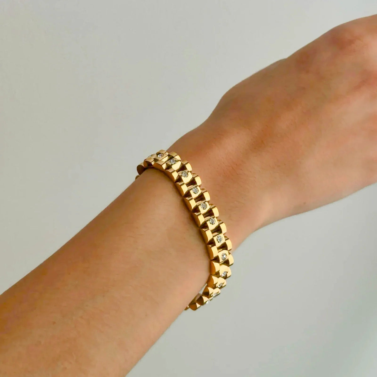 [AuraEcho]Gold Watchband Bracelet
