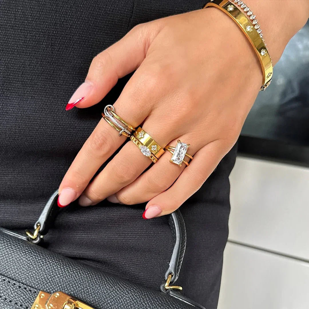 [AuraEcho]Chastity Diamond Ring Stack