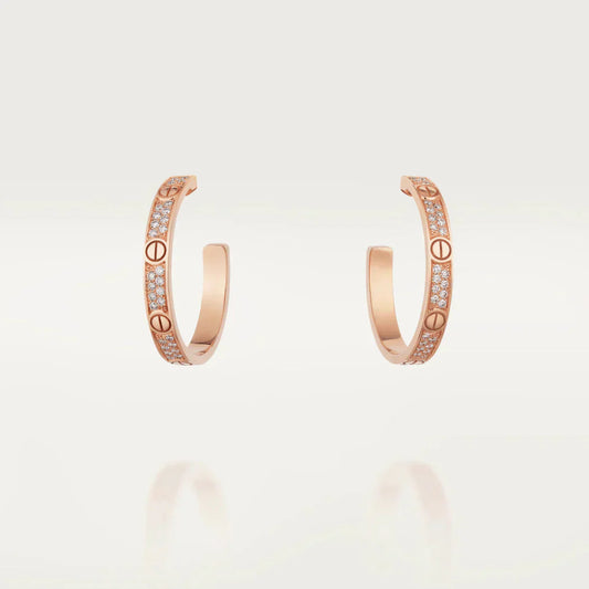 [AuraEcho]LOVE EARRINGS 3.6MM DIAMOND PAVED