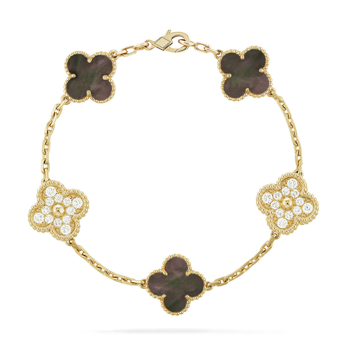 [AuraEcho] CLOVER 5 MOTIF GRAY MOP BRACELET COLLECTION