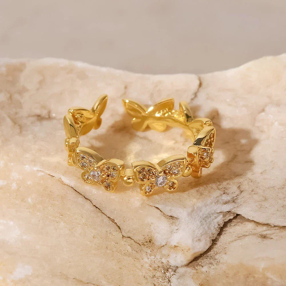 [AuraEcho]Colleen Butterfly Gold Ring