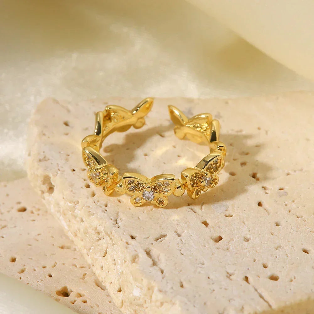 [AuraEcho]Colleen Butterfly Gold Ring