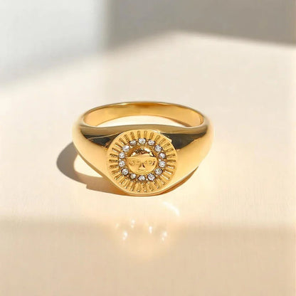 [AuraEcho]Solari Sunface Gold Ring