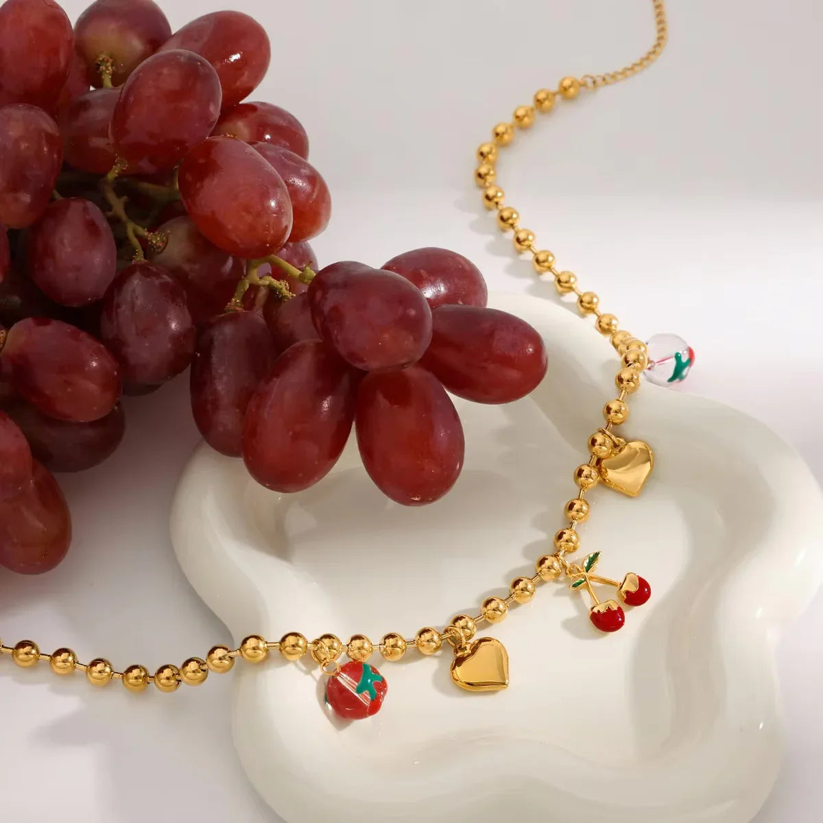 [AuraEcho]Kai Gold Cherry Necklace