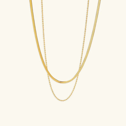 [AuraEcho]Hailey Layered Gold Chain Necklace