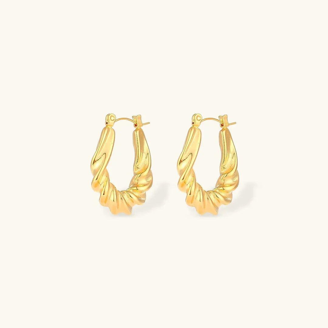 [AuraEcho]Adaline Twist Hoop Earrings