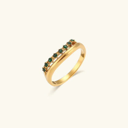 [AuraEcho]Adeline Diamond Simulant Gold Ring