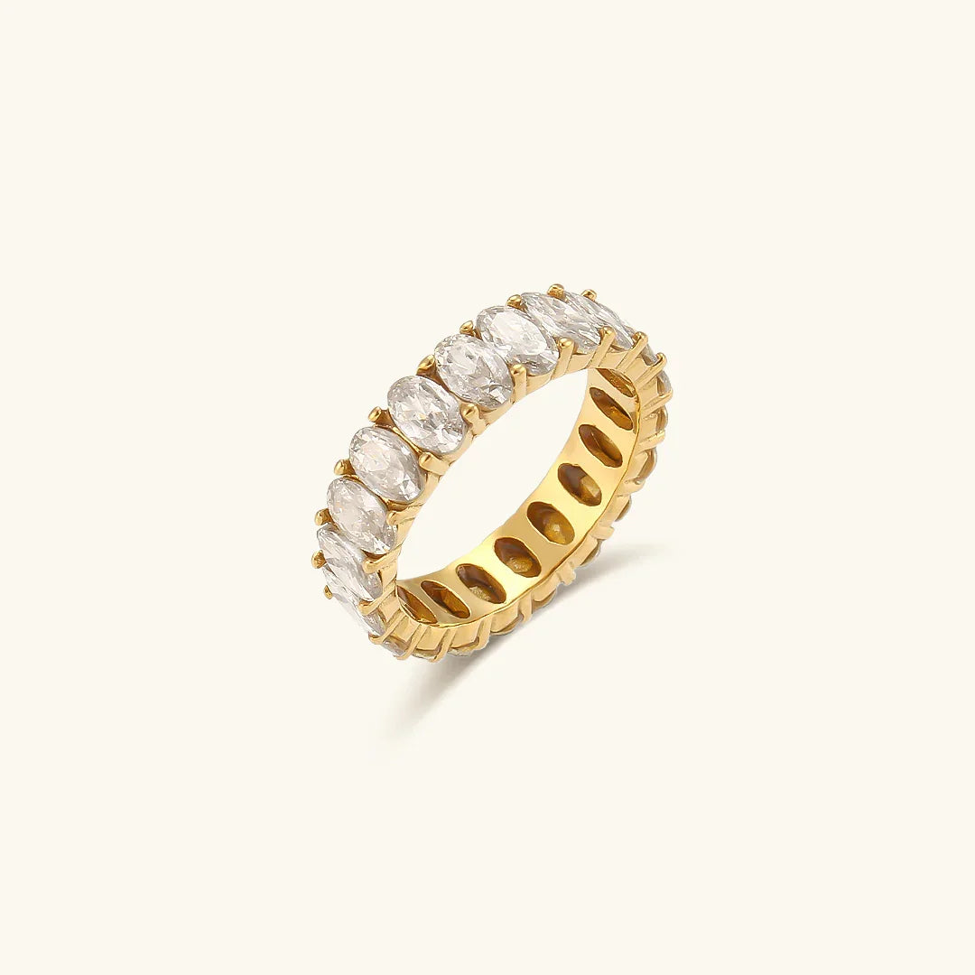 [AuraEcho]Antoinette Diamond Simulant Gold Ring