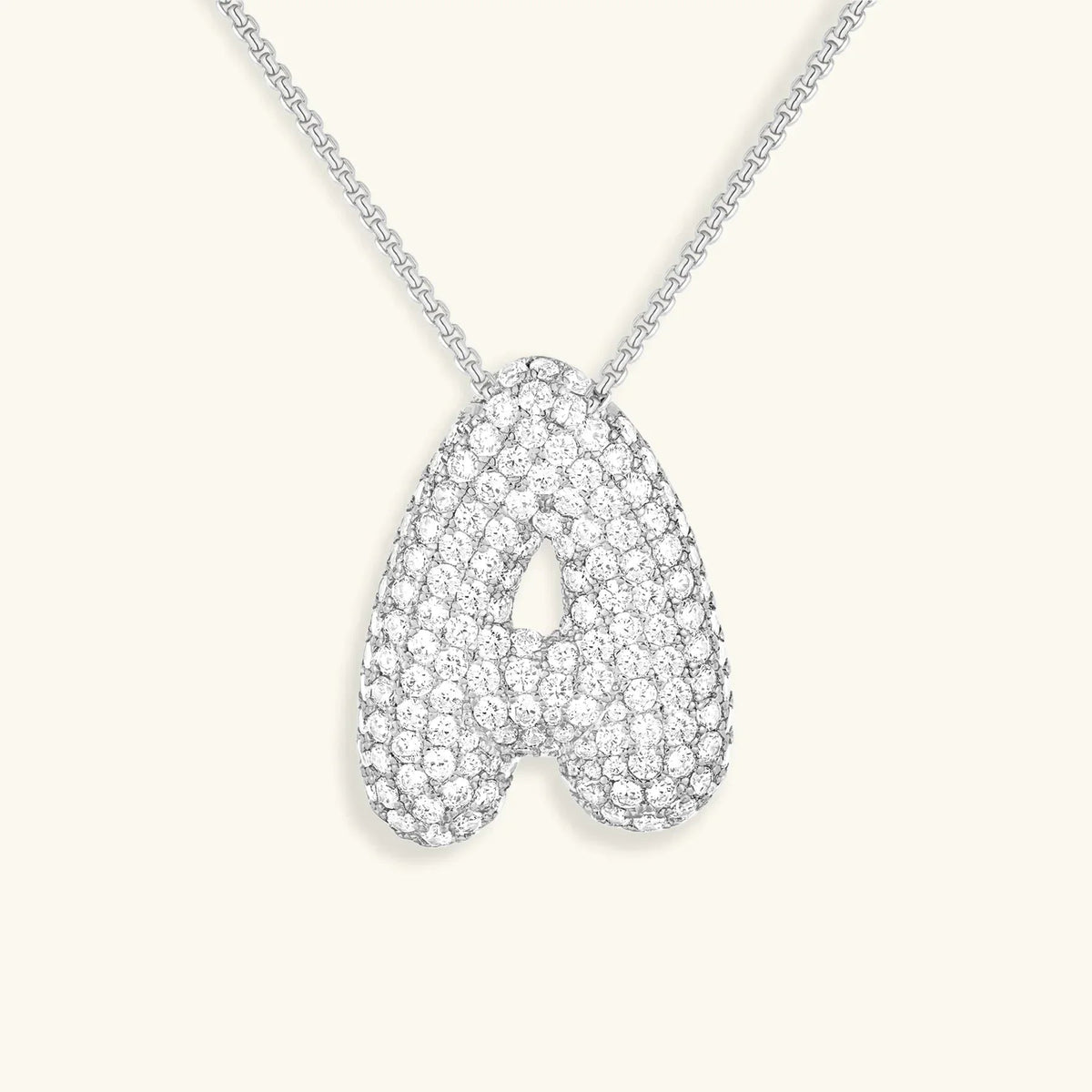 [AuraEcho]Bubble Initial Diamond Necklace
