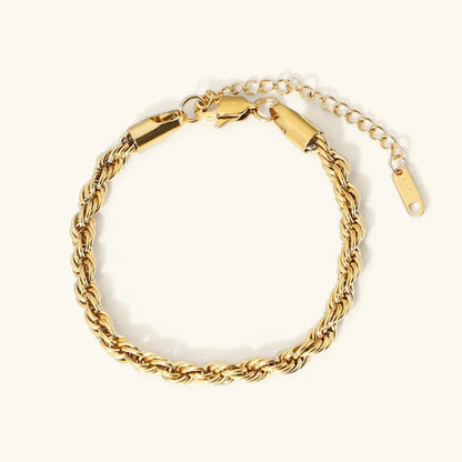 [AuraEcho]Clara Rope Chain Gold Bracelet