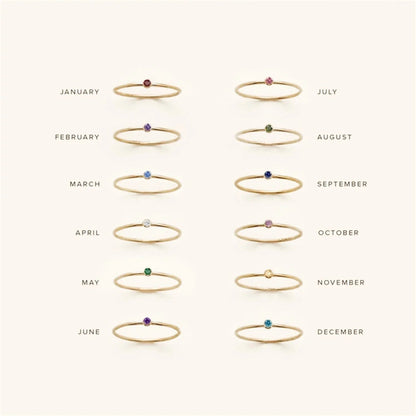 [AuraEcho]Amelia Birthstone Stacker Ring